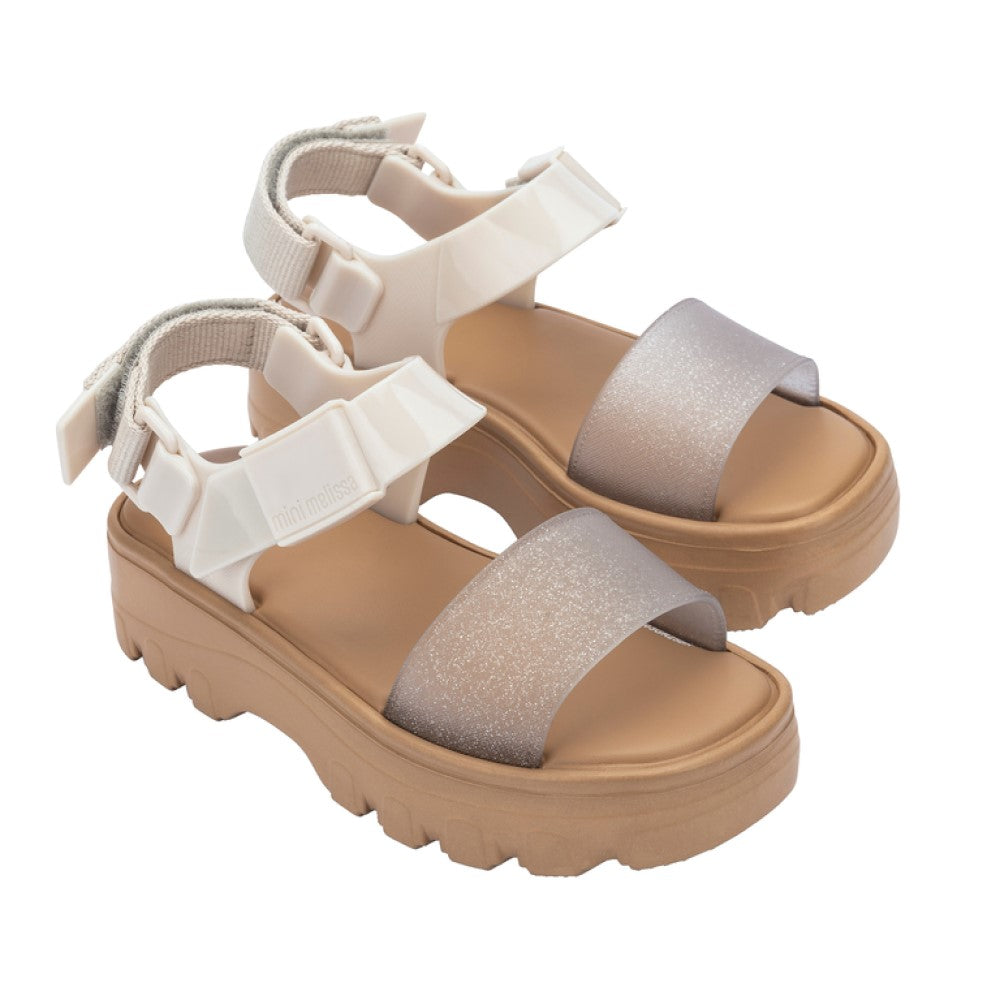 Mini Melissa Platform Çocuk Sandaleti Ekru
