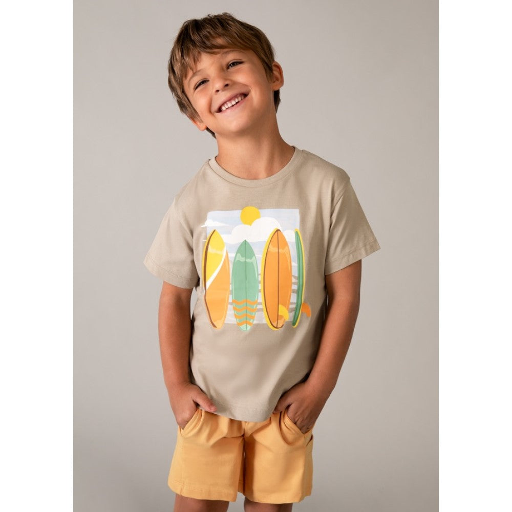 Mayoral Yazlık Erkek T-shirt Şort Üçlü Set Bej