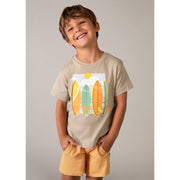 Mayoral Yazlık Erkek T-shirt Şort Üçlü Set Bej