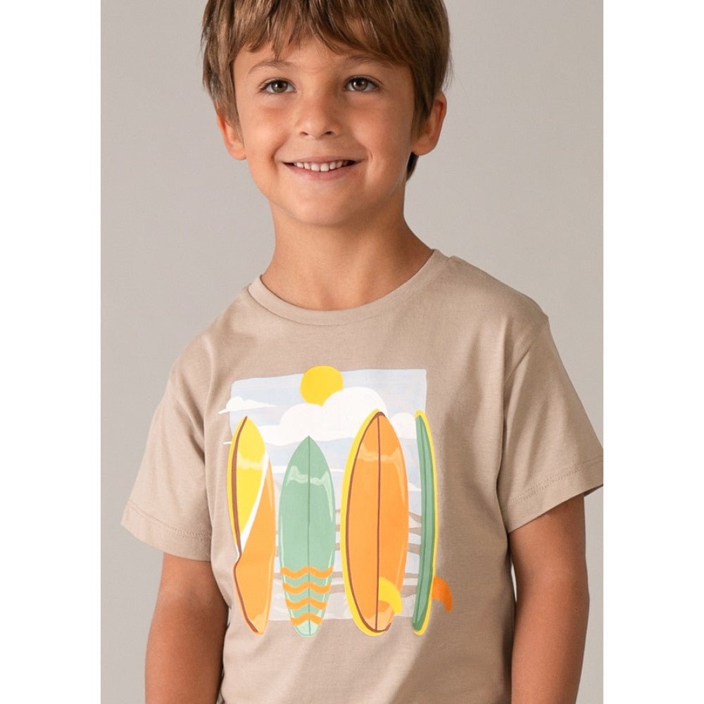 Mayoral Yazlık Erkek T-shirt Şort Üçlü Set Bej