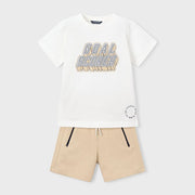 Mayoral Yazlık Erkek T-shirt Şort İkili Set Bej