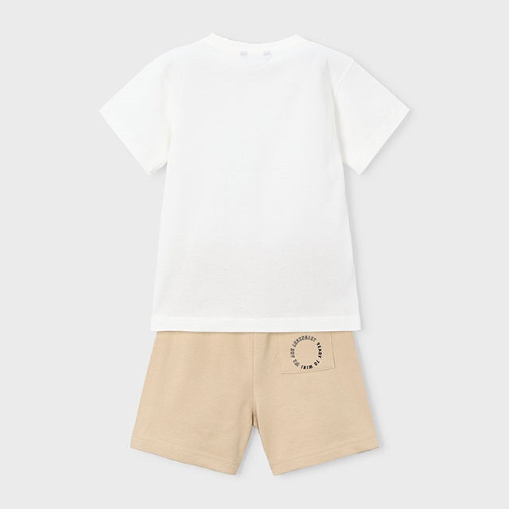 Mayoral Yazlık Erkek T-shirt Şort İkili Set Bej