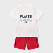 Mayoral Yazlık Erkek T-shirt Şort İkili Set Kırmızı