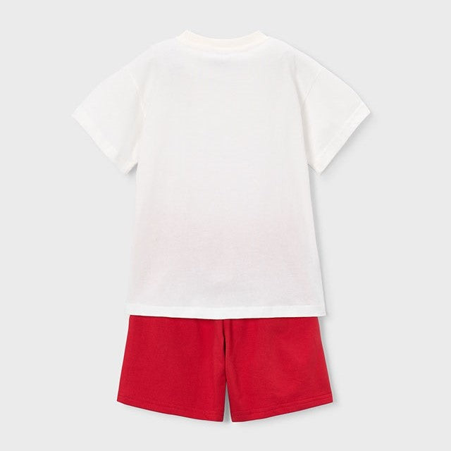 Mayoral Yazlık Erkek T-shirt Şort İkili Set Kırmızı
