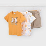 Mayoral Yazlık Erkek T-shirt Şort Üçlü Set Turuncu