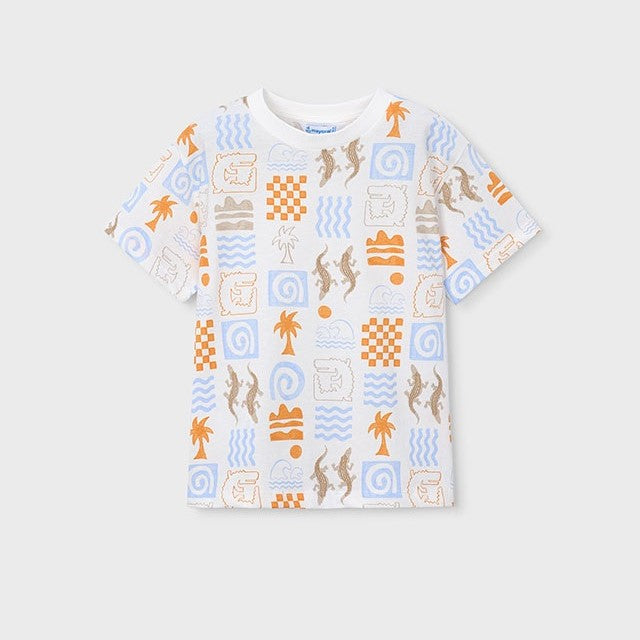 Mayoral Yazlık Erkek T-shirt Şort Üçlü Set Turuncu