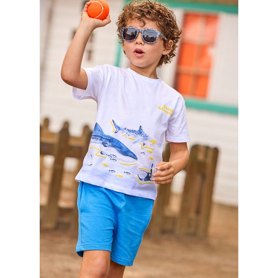 Mayoral Yazlık Erkek T-shirt Şort İkili Set Mavi