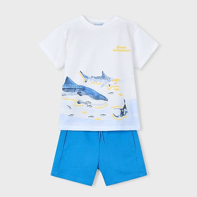 Mayoral Yazlık Erkek T-shirt Şort İkili Set Mavi