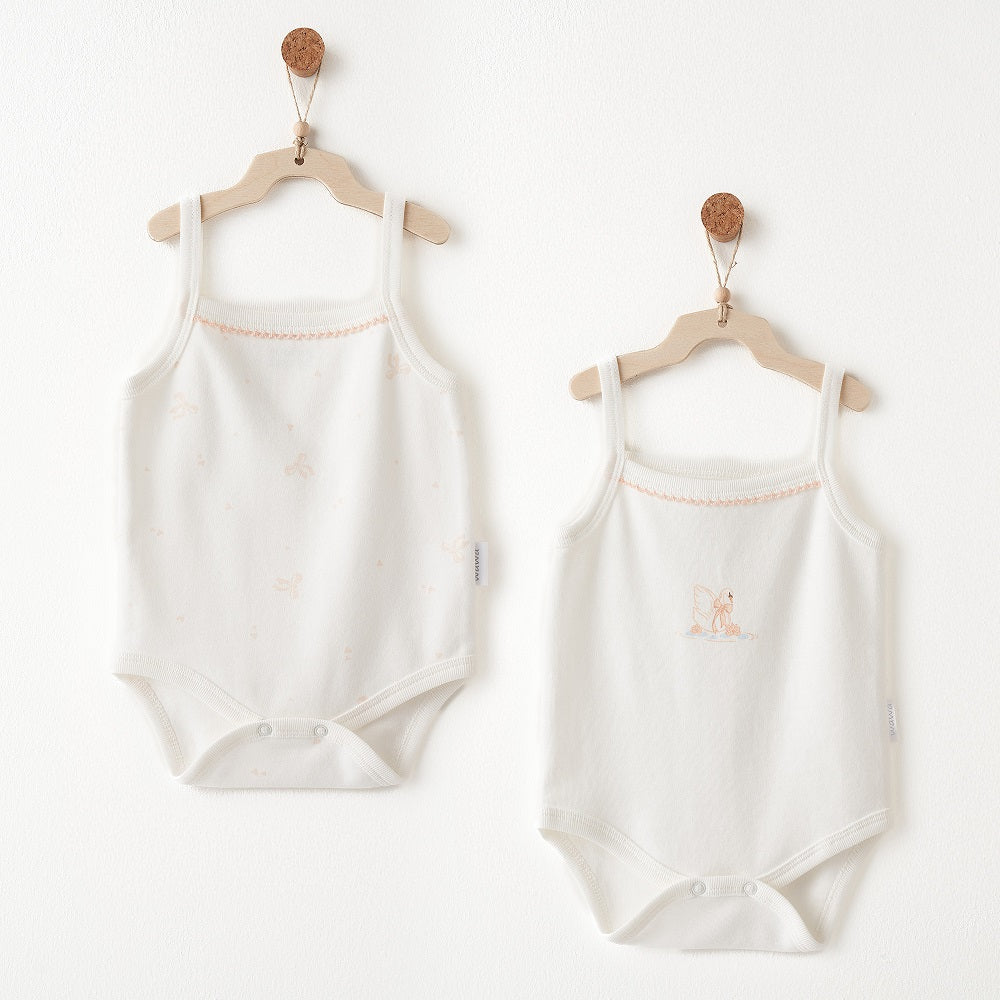 Andy Wawa Andywawa Yazlık Kız Bebek Body 2'li Set Ekru - Body,Tulum,Zıbın