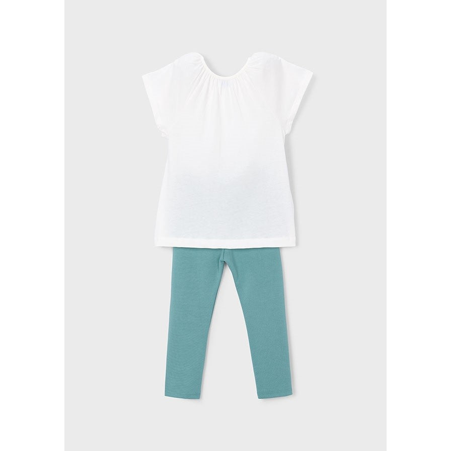 Mayoral Yazlık Kız Bluz Tayt 2'li Set Yeşil