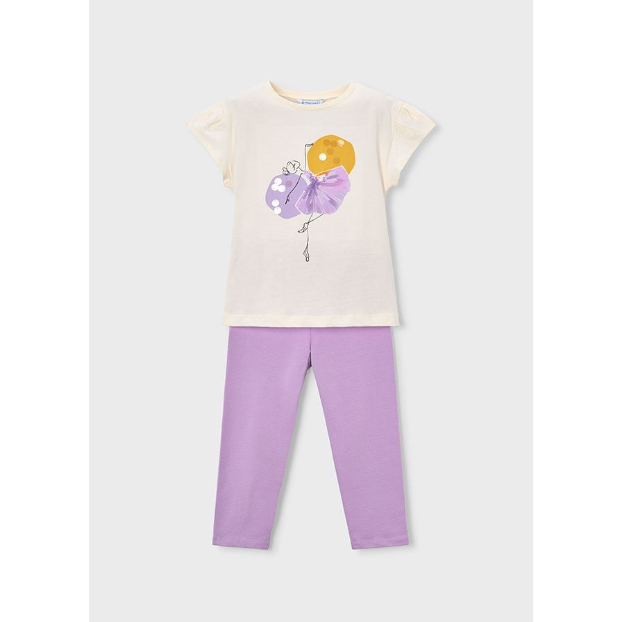 Mayoral Yazlık Kız Bluz Tayt 2'li Set Lila