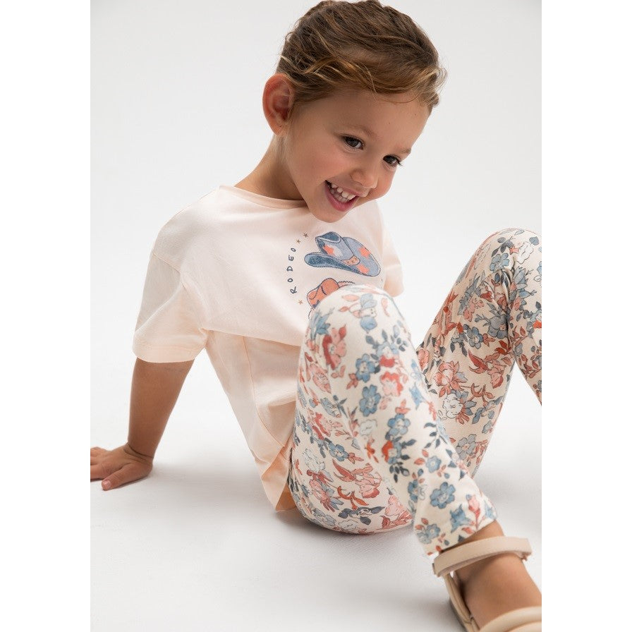 Mayoral Yazlık Kız Bluz Tayt 2'li Set Somon