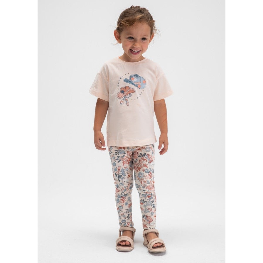 Mayoral Yazlık Kız Bluz Tayt 2'li Set Somon