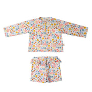 Miela Kids Kız Bebek UV Korumalı Alt Üst  Set - Pretty Floral Ekru