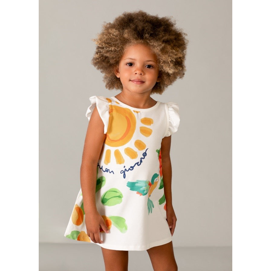 Mayoral Yazlık Kız Elbise Ekru