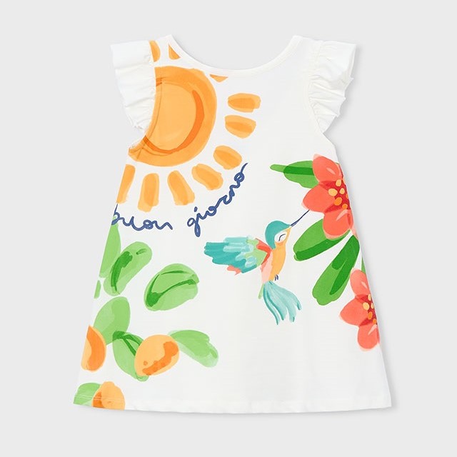 Mayoral Yazlık Kız Elbise Ekru