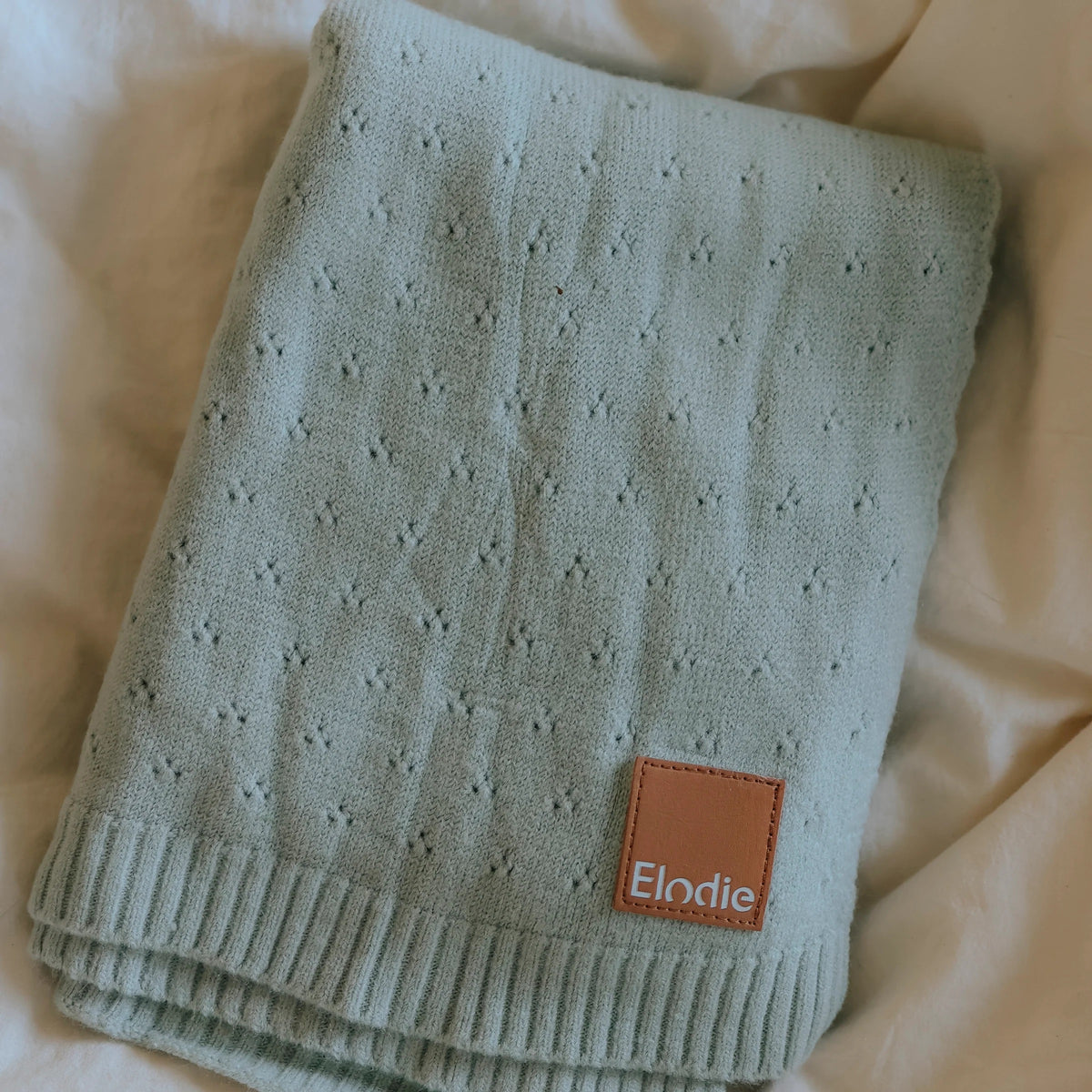 Elodie Details Battaniye Örgü Pointelle Mineral Green - Görsel 2