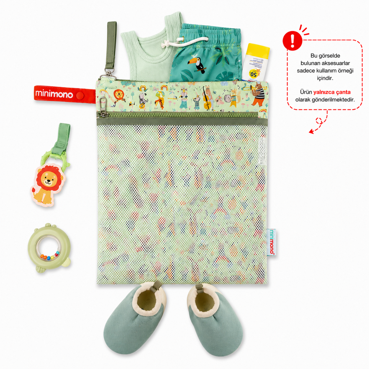 Minimono Islak Kuru Çanta 2'li Paket-Bej&Karnaval - Görsel 2