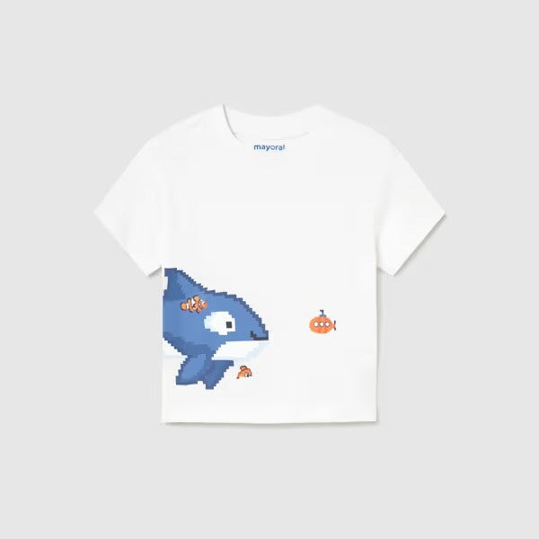 Mayoral Yazlık Erkek Bebek Kısa Kol T-shirt Beyaz