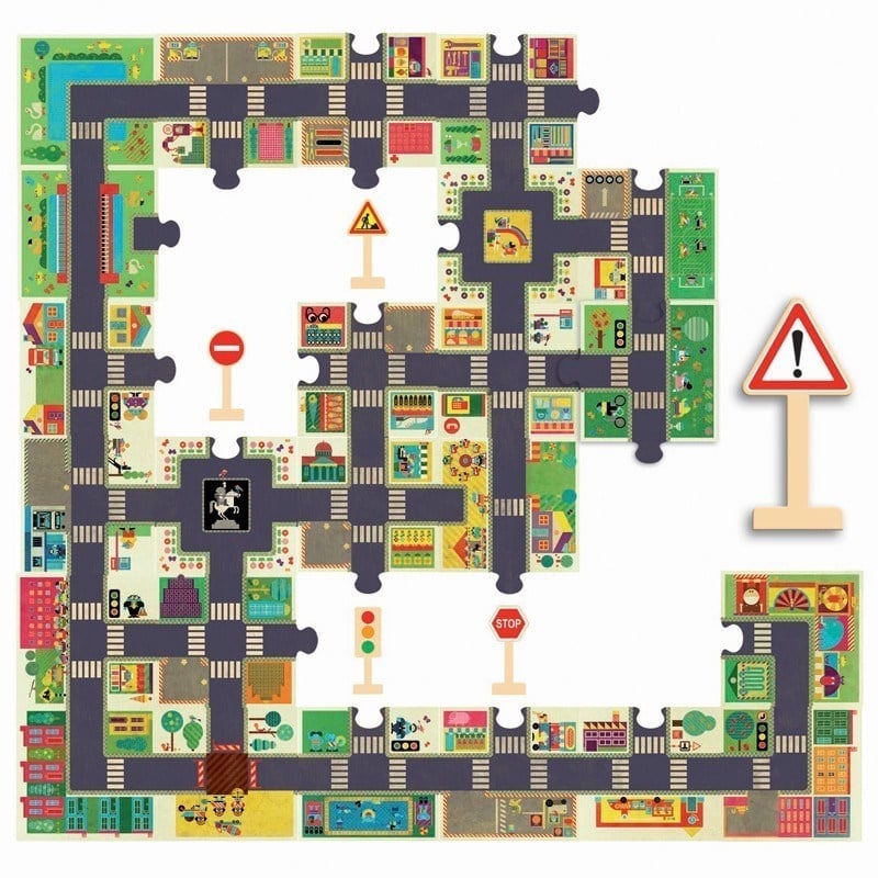 Djeco Dev Puzzle 24 Parça - The City - Eğitici Oyuncak - Görsel 2