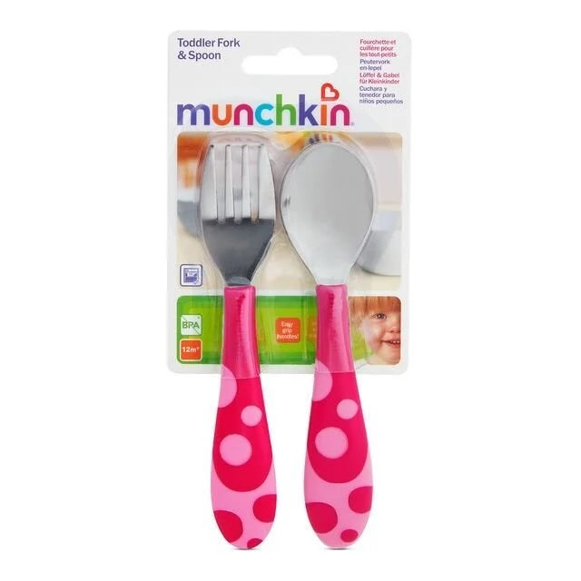 Munchkin Çocuk Çatal & Kaşık Seti 12 ay+ Pembe