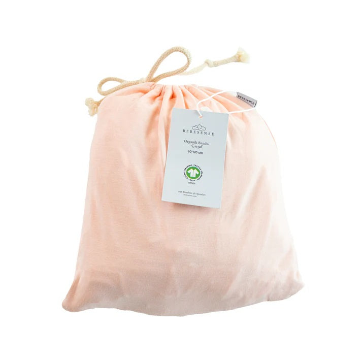 Bebesense Bambu Lastikli Çarşaf 60x120 cm Pembe