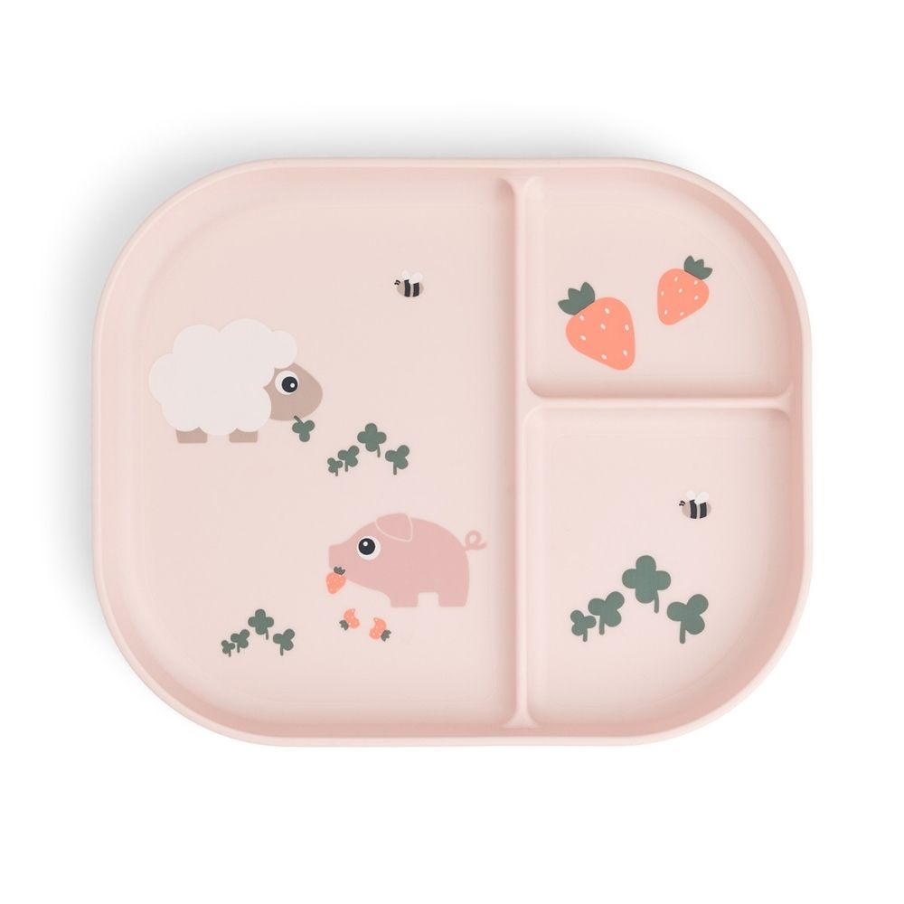 Done by Deer Tiny Farm Kaymaz Bölmeli Tabak - Pembe