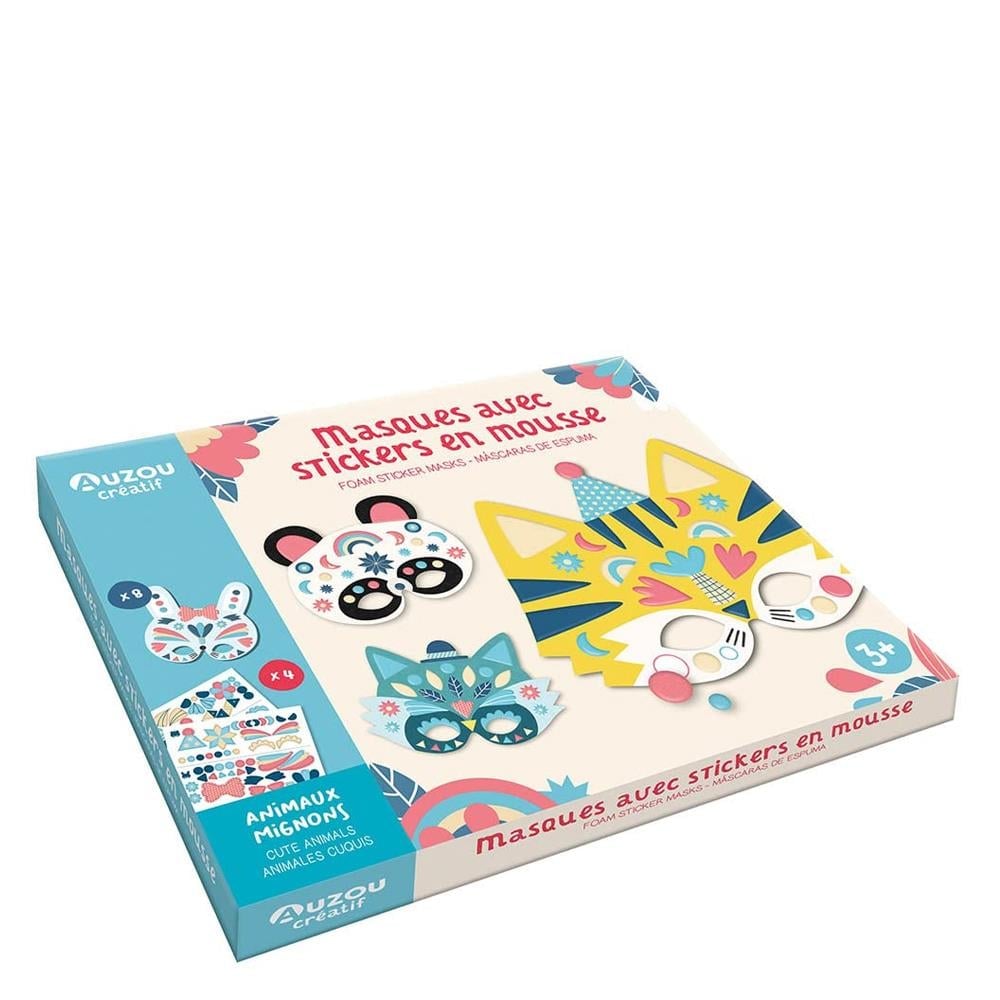 Auzou Aksesuar Setim - Hayvan Maskesi-Kabartmalı Sticker STD - Eğitici Oyuncak