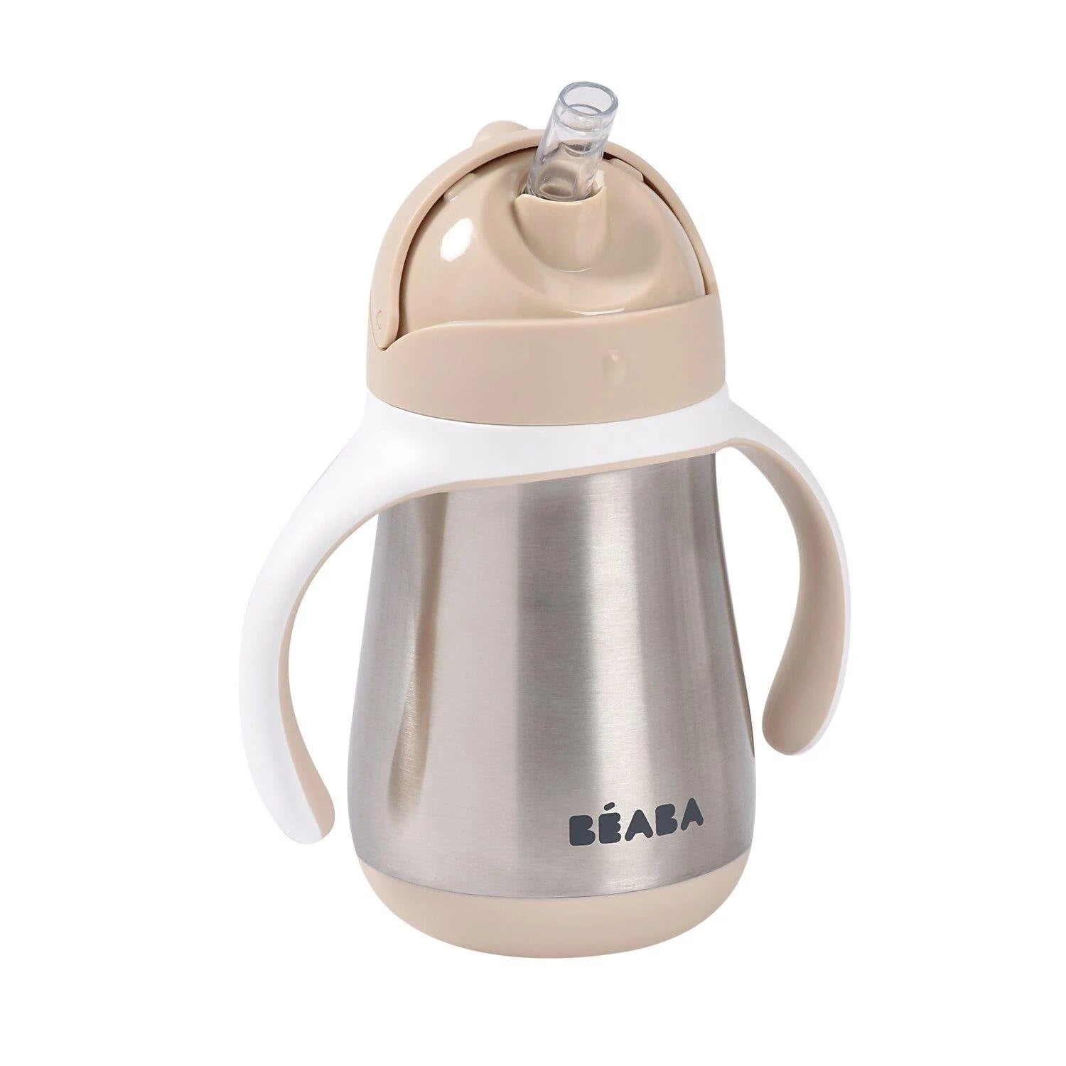 Beaba 250 Ml Çelik Pipetli Suluk, Clay - Görsel 2