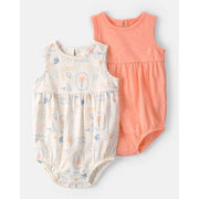 Carter's Layette Kız Bebek Tulumlu Set Somon