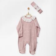 Andywawa Kız Bebek Romper Tulum Bandana Set - Royal Baby Pembe