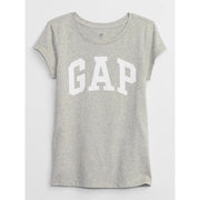 GAP Logolu Kız Çocuk Kısa Kol T-shirt Gri