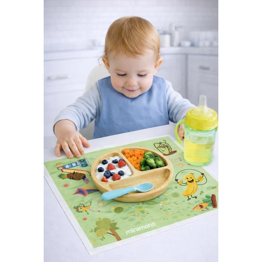 Minimono Tek Kullanımlık Beslenme Örtüsü Sevimli Meyve & Sebzeler- 30'lu Paket STD