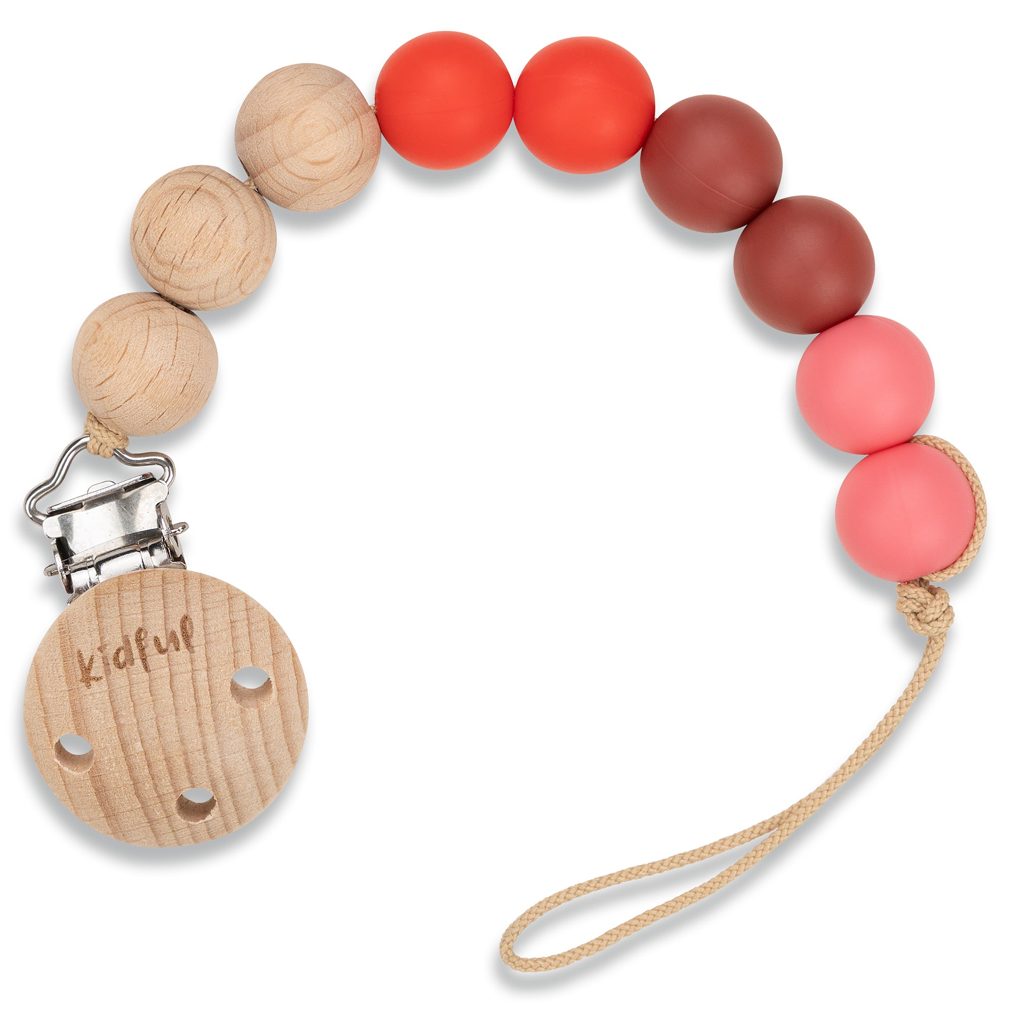 Bibs Kidful Boncuk Emzik Askısı - Cherry STD