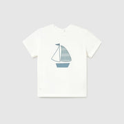 Mayoral Yazlık Erkek Bebek Kısa Kol T-shirt Ekru