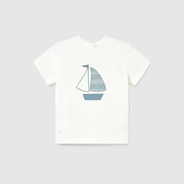 Mayoral Yazlık Erkek Bebek Kısa Kol T-shirt Ekru