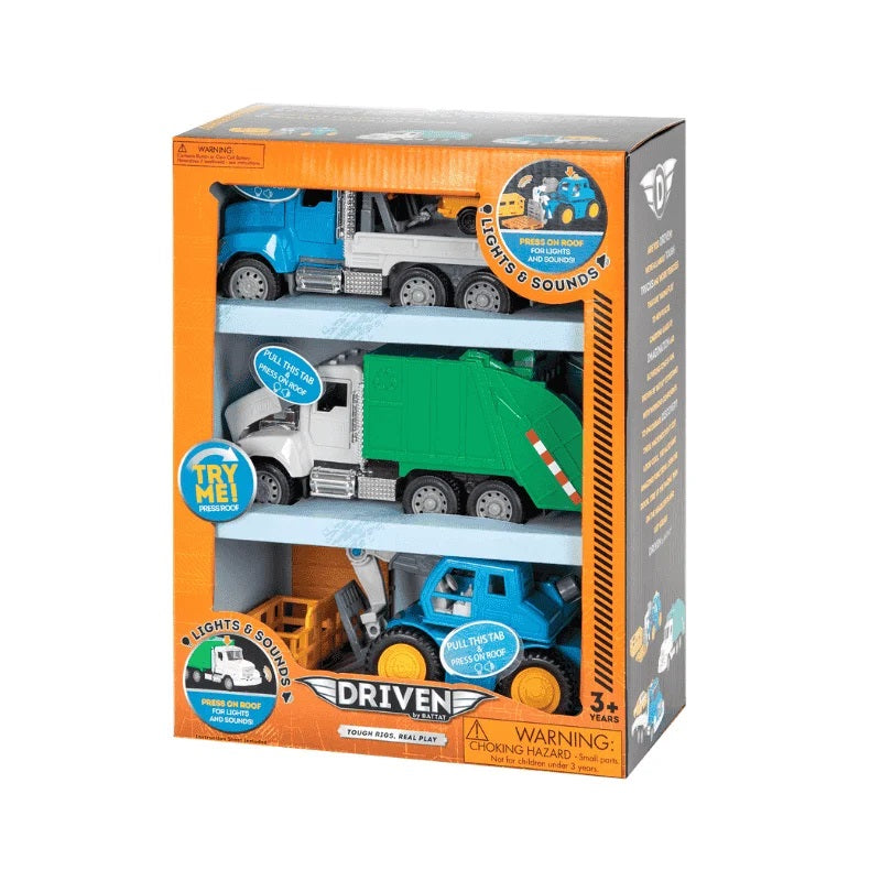 Driven 3'lü Set - Çekici, Teleskopik Yükleyici, Çöp Kamyonu STD - Oyuncak Araba - Görsel 2