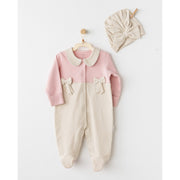 Andywawa Kız Bebek Kışlık Tulum Şapka Set Pembe