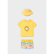 Mayoral Yazlık Erkek Bebek T-shirt Mayo Şapka 3'lü Set Sarı