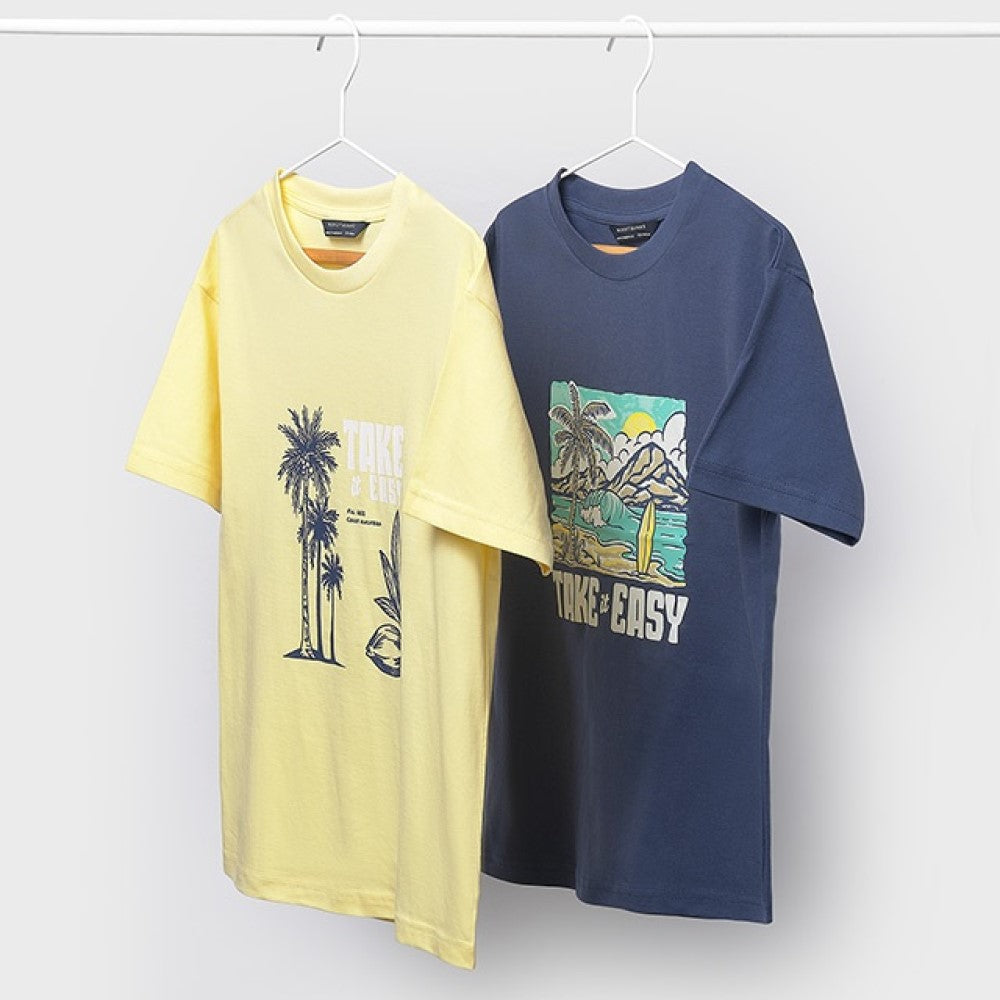 Mayoral Yazlık Erkek Kısa Kol T-shirt 2'li Set Sarı