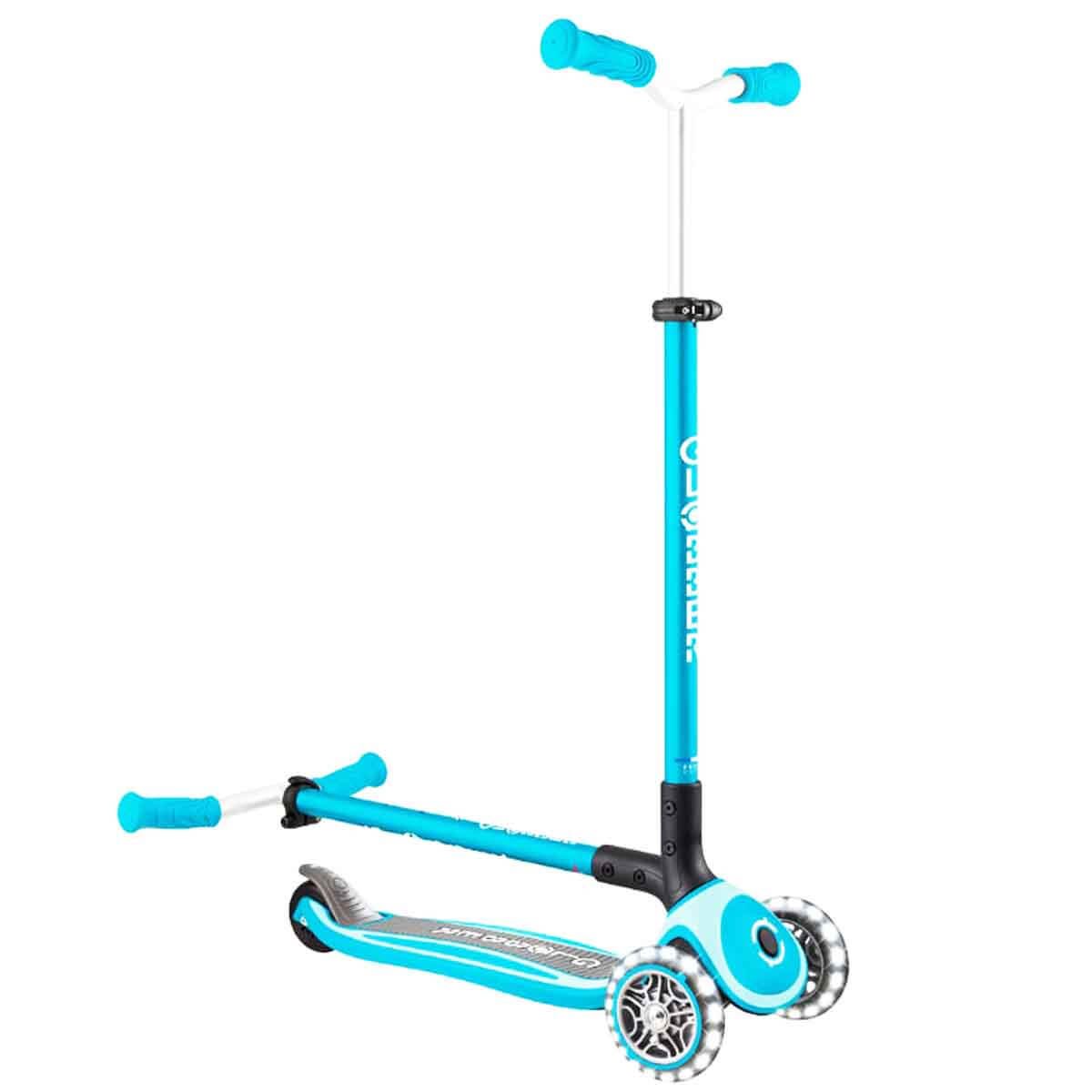 Globber Elite Deluxe Işıklı Scooter - Mavi