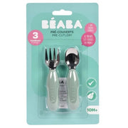 Beaba Paslanmaz Çelik Çatal Kaşık Seti, Sage Green