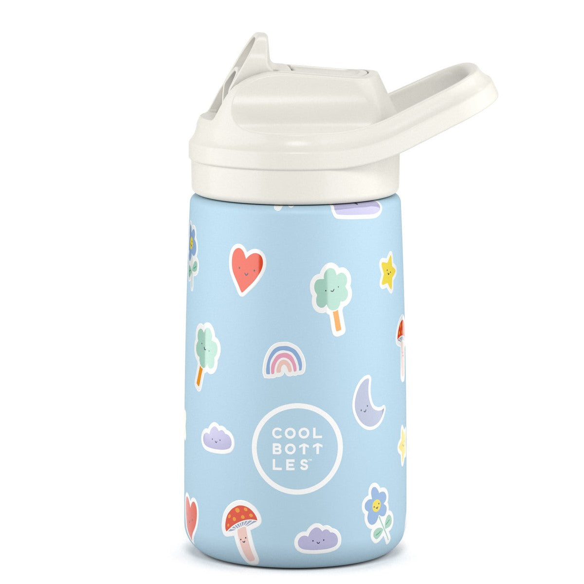 Cool Bottles Paslanmaz Çelik Suluk - The Kiddie Bottle Rainbow Clouds 350 ml