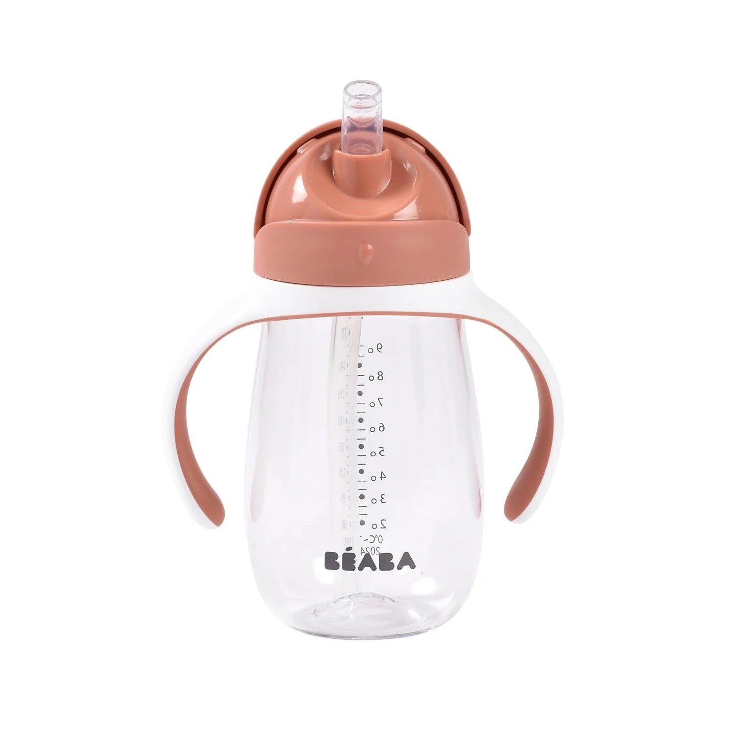 Beaba 300 Ml Şeffaf Pipetli Suluk, Terracotta - Görsel 2
