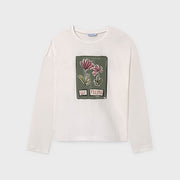 Mayoral Kışlık Kız Uzun Kol T-shirt Ekru