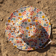 Miela Kids Kız Çocuk UV Korumalı Şapka -  Pretty Floral Ekru