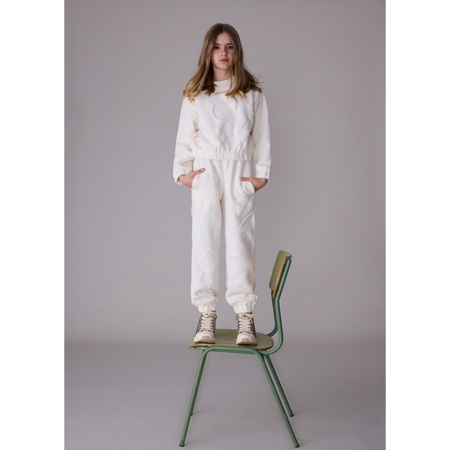 Mayoral Kışlık Kız Sweatshirt Eşofman Set Ekru