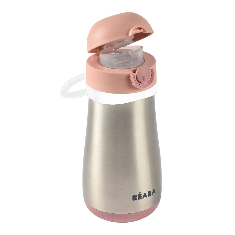 Beaba Paslanmaz Çelik Suluk 350 Ml, Old Pink