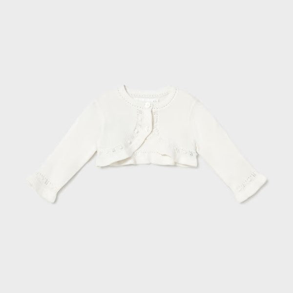 Mayoral Yazlık Kız Bebek Örme Bolero Ceket Ekru