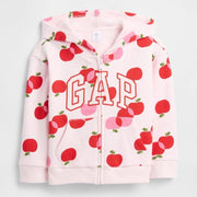 GAP Logolu Kışlık Kız Bebek Fermuarlı Sweatshirt Pembe